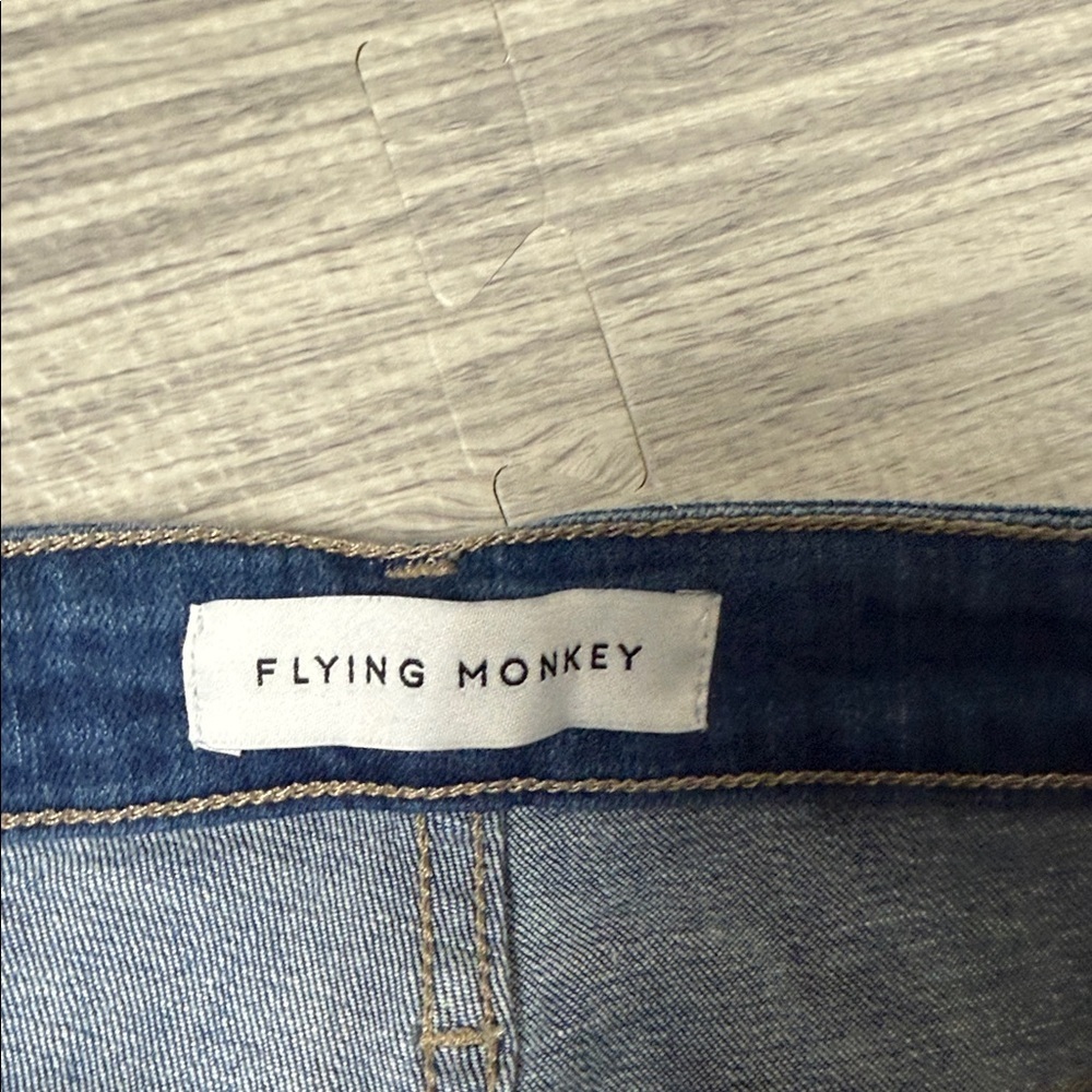 Flying Monkey Asymmetrical Dark Blue Denim Skirt Size 24 - Picture 4 of 5